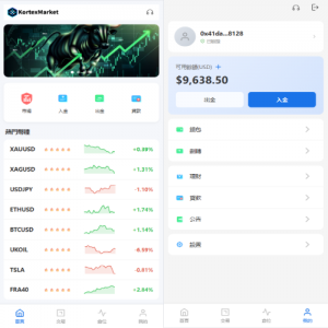 新UI海外综合盘交易所/股票/指数/K线控制/DAPP登录
